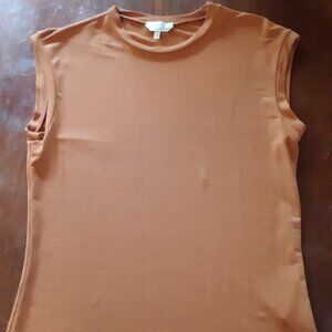MaxMara Ochre crepe stretch sleeveless top.